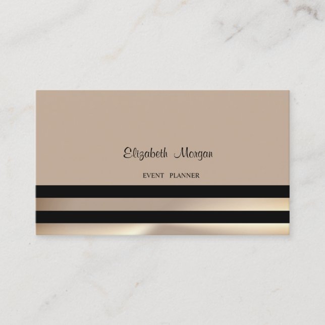 Modern Elegant  Professional , Black Stripe Business Card (Front)