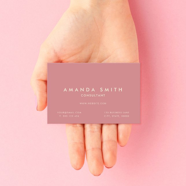 Modern Elegant Professional Blush Pink Business Card (Creator Uploaded)