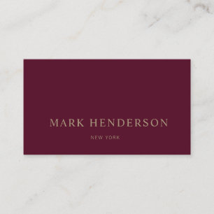 Modern Elegant Professional Burgundy Business Card