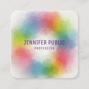 Modern Elegant Professional Colourful Template Square Business Card