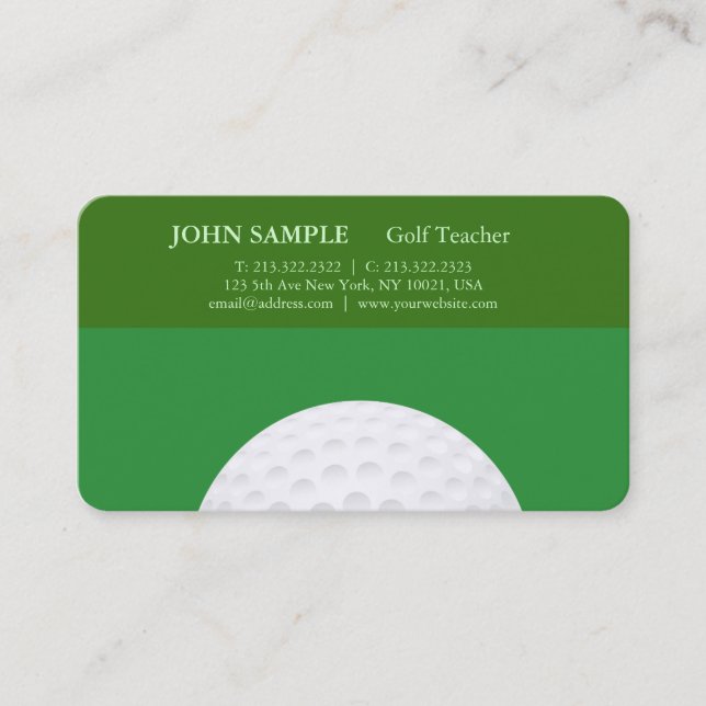 Modern Elegant Professional Design Golf Lessons Business Card (Front)