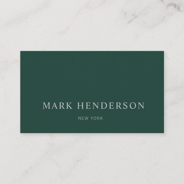 Modern Elegant Professional Emerald Green Business Card (Front)