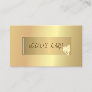Modern Elegant Professional Frame, Gold  Hearts Loyalty Card
