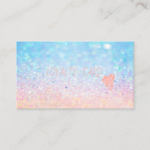 Modern Elegant Professional  Glitter Bokeh Hearts Loyalty Card