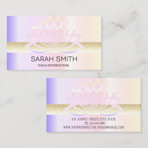 Modern Elegant Professional golden, lotus flower   Business Card