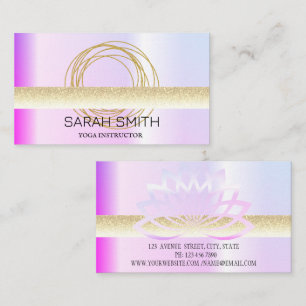 Modern Elegant Professional golden, lotus flower   Business Card