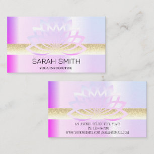 Modern Elegant Professional golden, lotus flower   Business Card