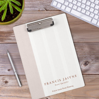 Modern Elegant Professional Neutral Tones Business Clipboard