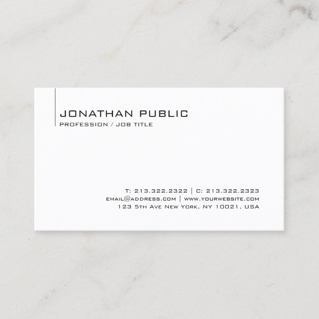 Modern Elegant Professional Personalized Template Business Card (Front)