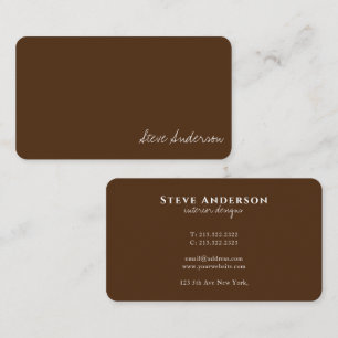 Modern Elegant Professional Plain Brown Business Card