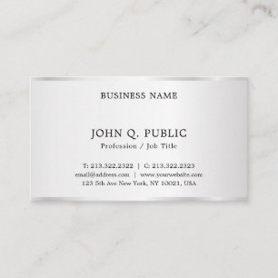 Modern Elegant Professional Silver Look Template Business Card