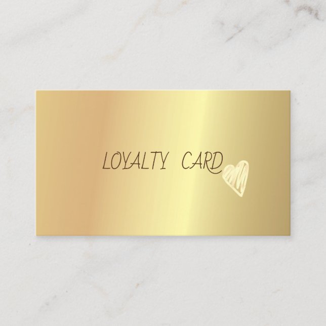 Modern Elegant Professional  Simple Gold  Hearts Loyalty Card (Front)