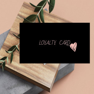 Modern Elegant Professional Simple Hearts,Black Loyalty Card