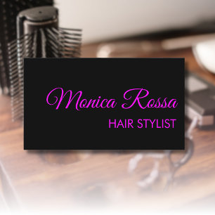 Modern Elegant Professional Simple Magenta Black Business Card