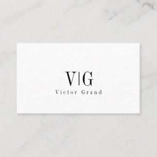 Modern Elegant Professional Simple Monogram Business Card