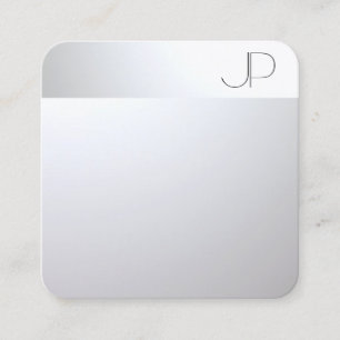 Modern Elegant Professional Template Silver Look Square Business Card