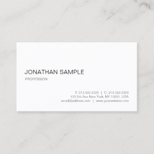 Modern Elegant Professional White Simple Design Business Card