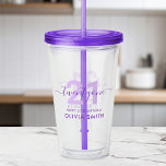 Modern Elegant Purple 21st Birthday Acrylic Tumbler<br><div class="desc">Create your own personalized 21st birthday acrylic tumbler. Great birthday gift featuring custom name and age in elegant modern typography and purple colour.</div>