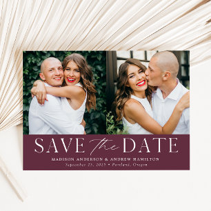Modern Elegant Purple 2 Photo Save The Date