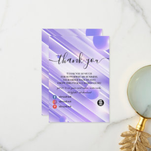Modern Elegant Purple Abstract Thank You Card