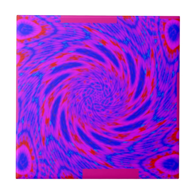 Modern elegant purple-blue -pink rose design   tile (Front)