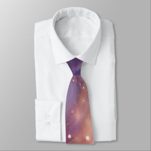 Modern Elegant Purple Gold Marble Personalized Nam Tie