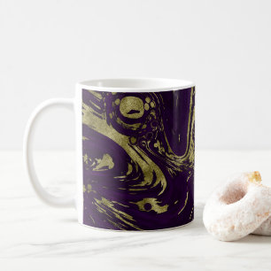 Modern Elegant Purple & Gold Marble Swirl Coffee Mug