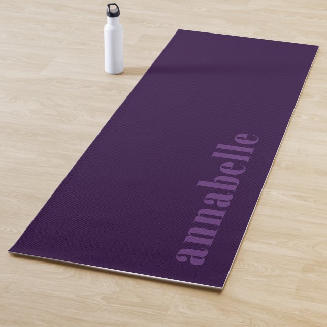 Modern Elegant Purple Minimal Personalized  Yoga Mat (In Situ)