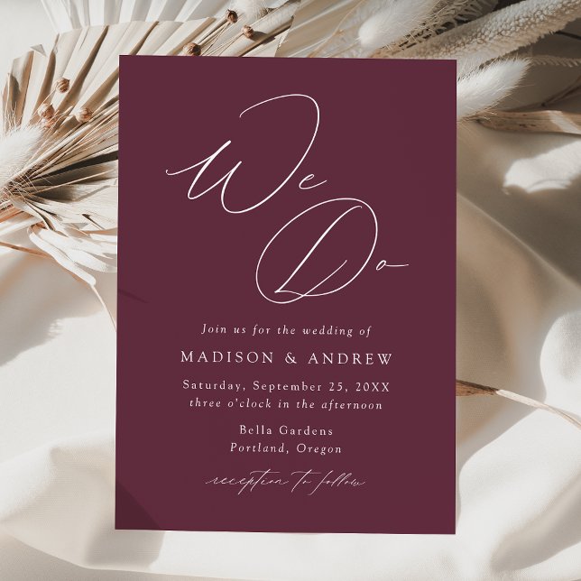 Modern Elegant Purple We Do Wedding Invitation (Creator Uploaded)
