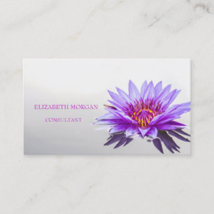 Modern Elegant Purple,White Lotus Business Card