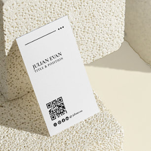 Modern Elegant QR Code black & white Minimalistic Business Card