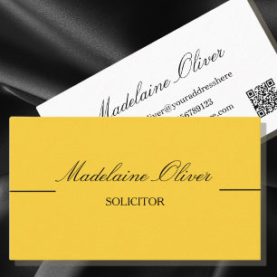 Modern Elegant QR Code Solicitor Professional Business Card