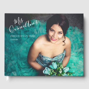 Modern Elegant Quinceanera 15th Birthday 2 Photo Guest Book