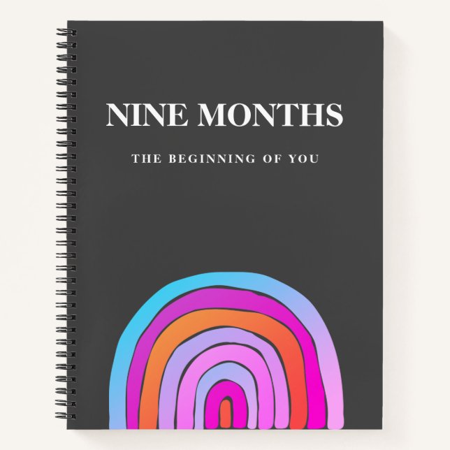 Modern Elegant Rainbow Beauty Pregnancy Gift Notebook (Front)