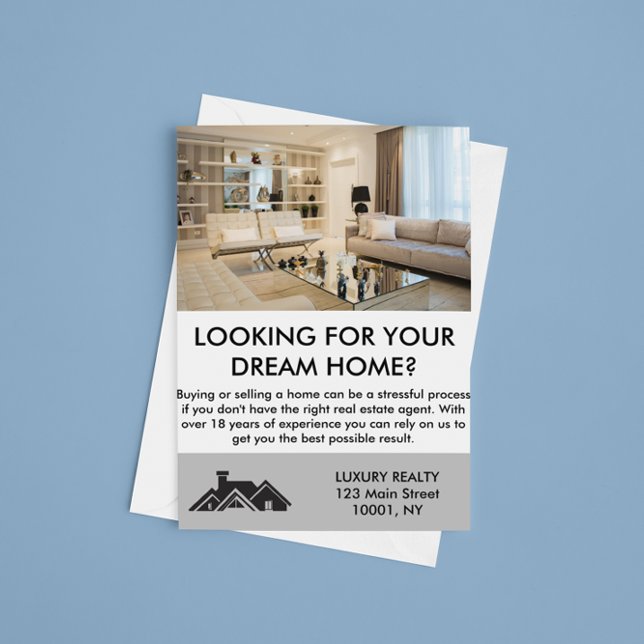 Modern Elegant Real Estate Agent Personalized  Postcard (real estate realtor marketing postcard)