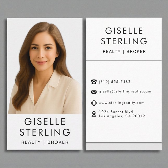 Modern Elegant Real Estate Broker Professional Business Card (Creator Uploaded)
