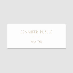 Modern Elegant Rectangle Name Staff Employee Tag