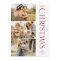 Modern Elegant Red Five Photo Collage Christmas