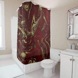 Modern Elegant Red & Gold Marble Swirl