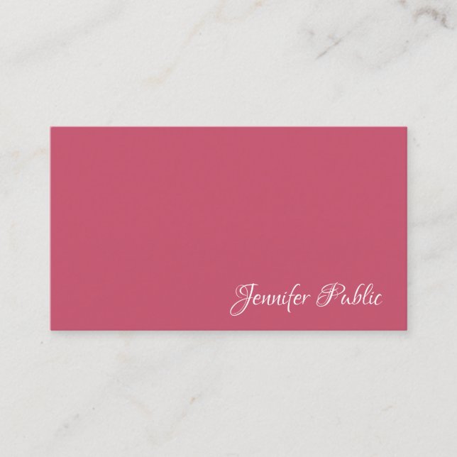 Modern Elegant Red Professional Simple Template Business Card (Front)