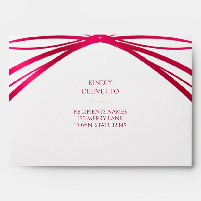 Modern Elegant Red Ruby 40th Wedding Anniversary Envelope (Front)