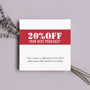 Modern Elegant Red White Beauty Coupon