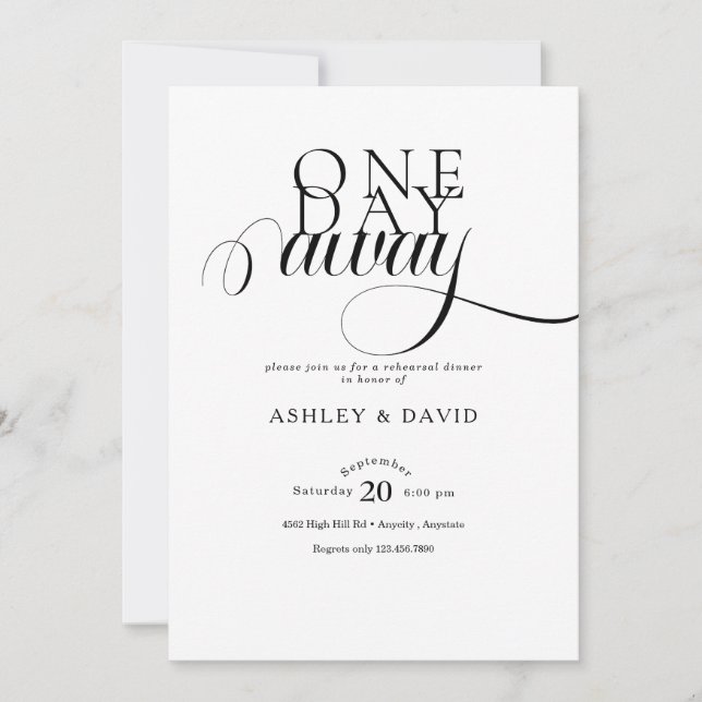 Modern Elegant Rehearsal Dinner Invitation (Front)