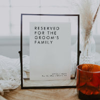 Modern Elegant Reserved For Wedding Table Sign