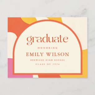 Modern Elegant Retro Graduation Thank You Postcard