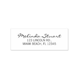 Modern Elegant Return Address Rubber Stamp