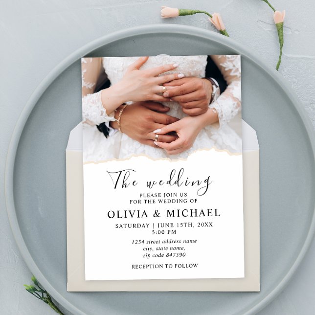 Modern Elegant Rings Bride and Groom Wedding Invitation (Creator Uploaded)