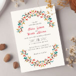 Modern Elegant Romantic Floral Wreath Wedding Invi Invitation<br><div class="desc">Beautiful Invitation to celebrate Special occasions and festivals comes with digital and E-invitation as per your request. We would love to replicate our designs to make multiple products like rsvp cards, labels envelopes, and more. Customization is available for ready to print on request at info@shamaurcreatif@gmail.com Look Forward to hearing from...</div>