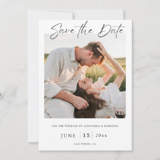 Modern Elegant Romantic Pure Photo Save the Date Invitation