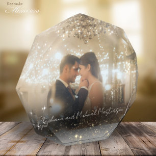 Modern Elegant Romantic Stars Keepsake Photo block